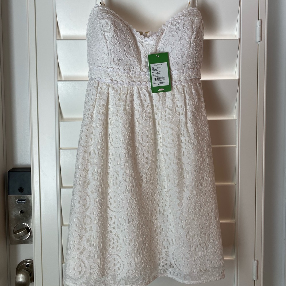 NWT Joanna Dress Resort White Circle Lace